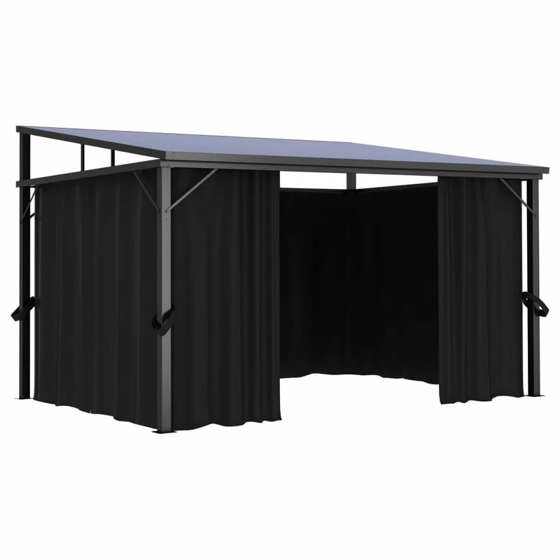Vida XL International B.V. VidaXL Gazebo With Curtain Anthracite Garden Canopy Shelter Party Tent Marquee 7 Vida XL International B.V. VidaXL Gazebo With Curtain Anthracite Garden Canopy Shelter Party Tent Marquee - Image 5
