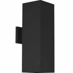 Progress Lighting Square 2 Light Outdoor Wall Light, Black, Standard Lamping