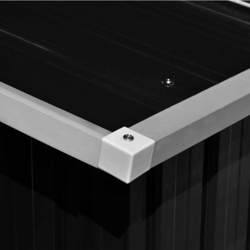 Vida XL International B.V. VidaXL Garden Shed With Sliding Doors 228.3" Metal Anthracite Tool Log Cabin - Image 4