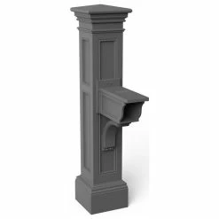 Mayne - Outdoor Products Of Distinction Mayne Liberty Weatherproof Traditional Plastic Mail Post In Graphite Gray