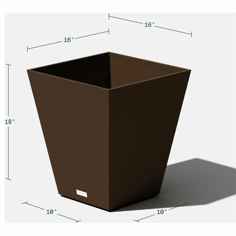 Veradek Nobleton Square Planter, Espresso, 18" - Image 2