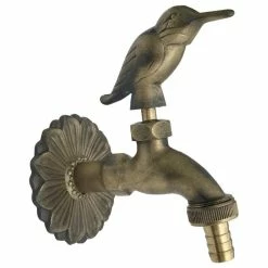Renovators Supply Manufacturing Outdoor Faucet Bird Shaped Spigot Solid Brass Antique Finish Garden Tap