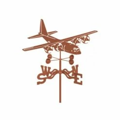 EZ Vane LLC C-130 Airplane Weathervane With Deck Mount