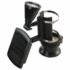 Nature Power Black Outdoor Solar Powered 4-LED Flagpole Light