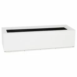PolyStone Planters Milan Short Outdoor Trough Planter, White