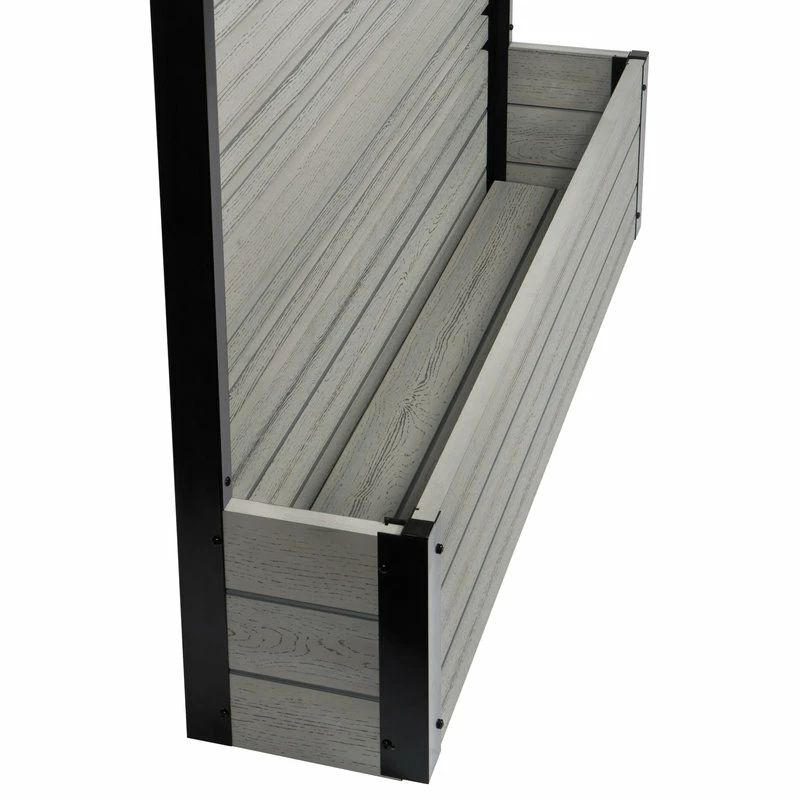 Enclo Privacy Screens 4ft Florence Freestanding WoodTek Vinyl Screen And Planter Box (Ash) - Image 4