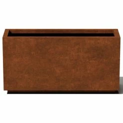 Veradek Metallic Series Corten Steel Long Box Planter, Medium