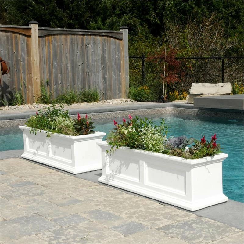 Mayne - Outdoor Products Of Distinction Mayne Fairfield 3ft Traditional Plastic Window Box In White - Image 5