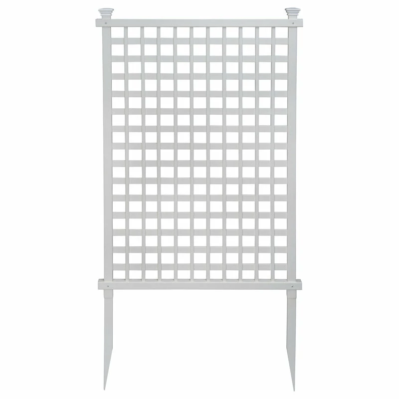 Enclo Privacy Screens 4.8'Hx3'W White Vinyl Highland-Lattice Privacy Screen, 2-Pack