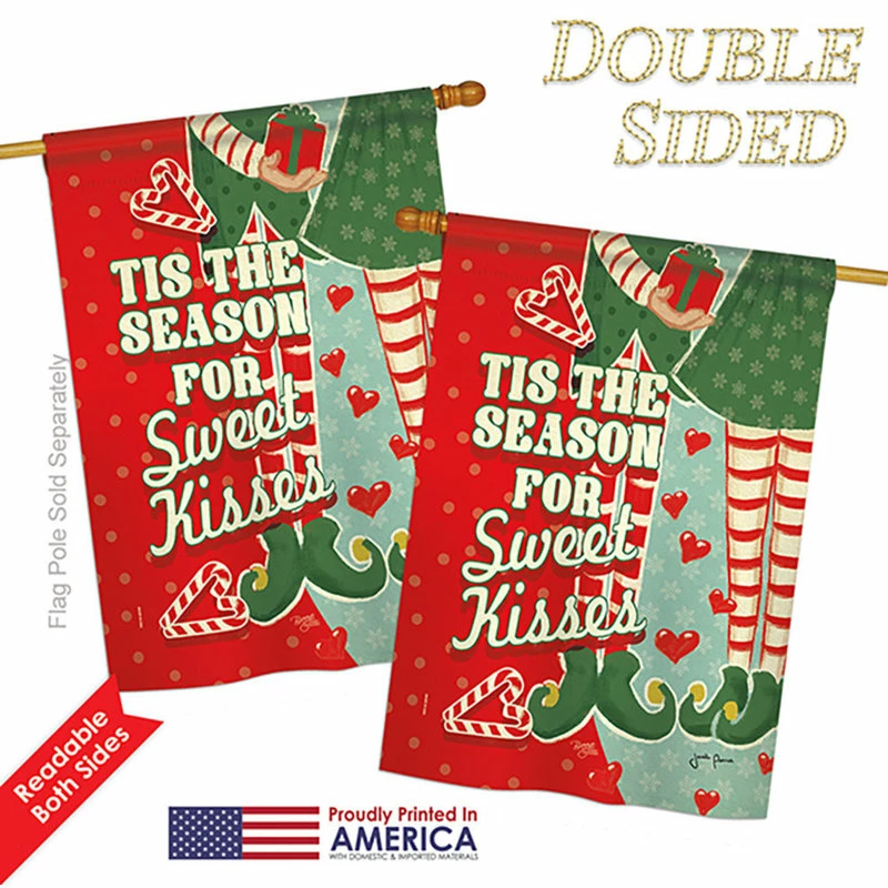 Breeze Decor Season Sweet Kisses Winter, Seasonal House Flag 28"x40" - Image 3