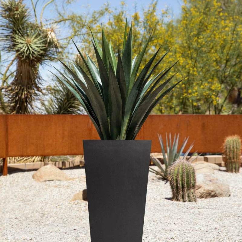 Veradek Midland Tall Square Planter, Black, 30'' - Image 9
