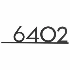 Mod Mettle Address Sign, Black, 5"h Numbers, Palm Springs Font