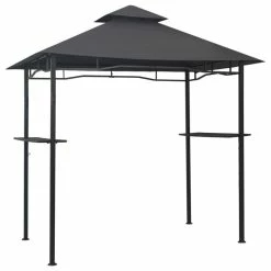 Vida XL International B.V. VidaXL BBQ Gazebo Anthracite Steel Outdoor Canopy Shelter Party Tent Marquee