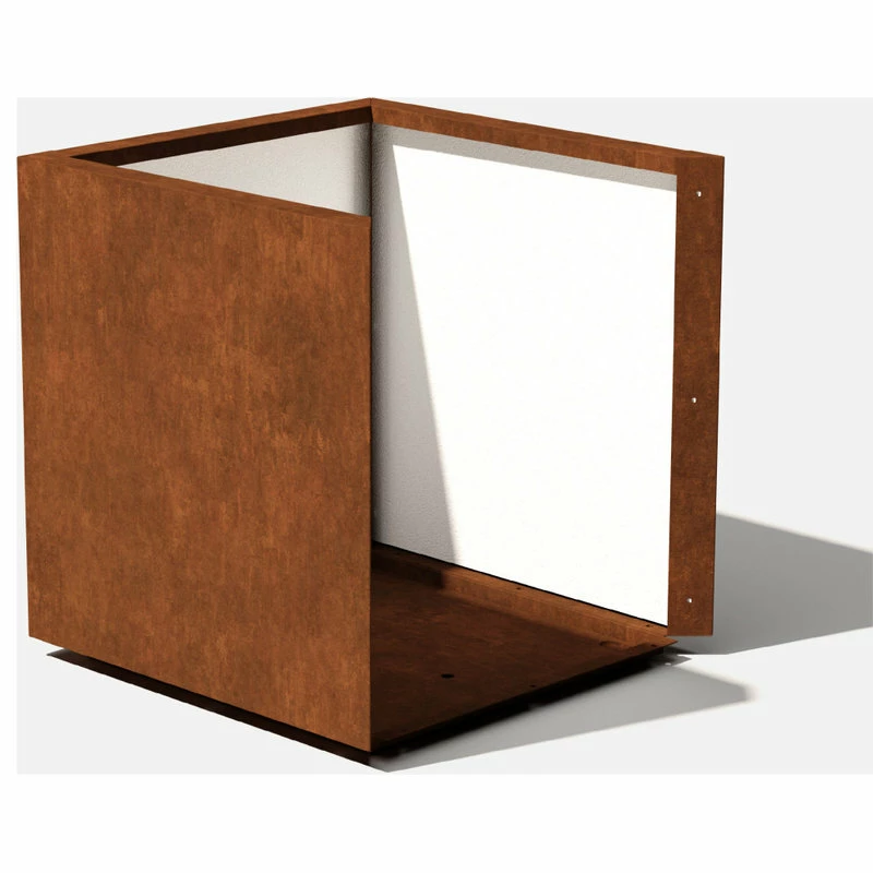 Veradek Metallic Series Corten Steel Cube Planter, Large - Image 10
