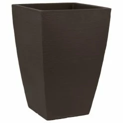 Tusco Products (#MSQT19ES) Modern Planter, Tall Square, Espresso – 12” X 19”