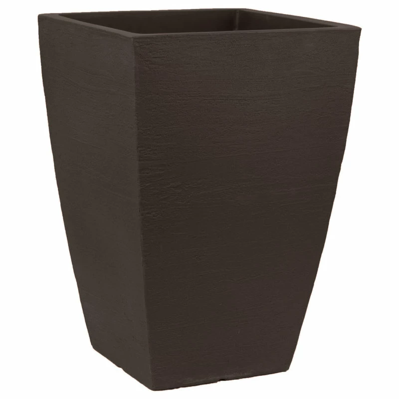 Tusco Products (#MSQT19ES) Modern Planter, Tall Square, Espresso – 12” X 19”