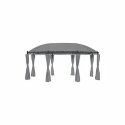 Vida XL International B.V. VidaXL Gazebo With Curtains 204.7"x137.4"x100.4" Anthracite Garden Canopy