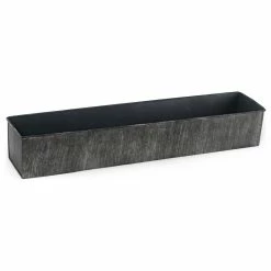 CYS EXCEL, INC Zinc Rectangle Planter, Iron Grey Finish 4" Open-5"x24"