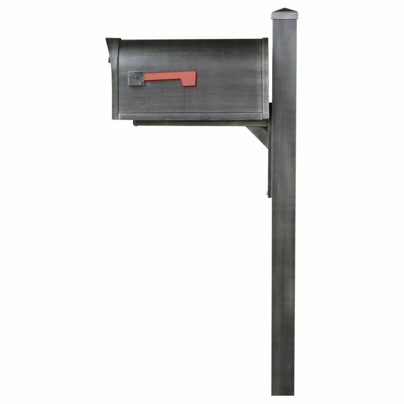 Special Lite Products Company Classic Curbside Mailbox And Wellington Post Smooth, Swedish Silver - Image 4