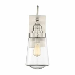 Savoy House Macauley Outdoor Wall Sconce, 13.5", Satin Nickel