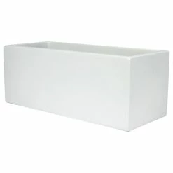 Root And Stock Belmont Rectangle Planter Box, White, 30"x10"x10"