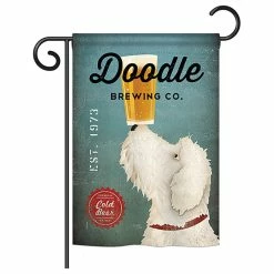 Breeze Decor Doodle Brewing Nature, Everyday Garden Flag 13"x18.5"