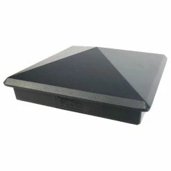 Decorex Hardware 5.5"x5.5" Aluminium Pyramid Post Cap For Wood Posts, Black (DHPPC55)