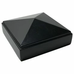 Decorex Hardware 2.5"x2.5" Aluminium Pyramid Post Cap Metal Posts, Pressure Fit, Black (DHPPC25)