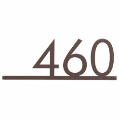 Mod Mettle Address Sign, Brown, 6"h Numbers, Palm Springs Font