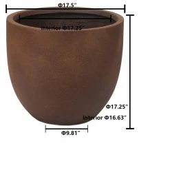 LuxenHome Round Rusty Brown MgO Planter, Large 9 LuxenHome Round Rusty Brown MgO Planter, Large -EZ Vane Shop ca810bac00c3b062 1210 w800 h800 b1 p0