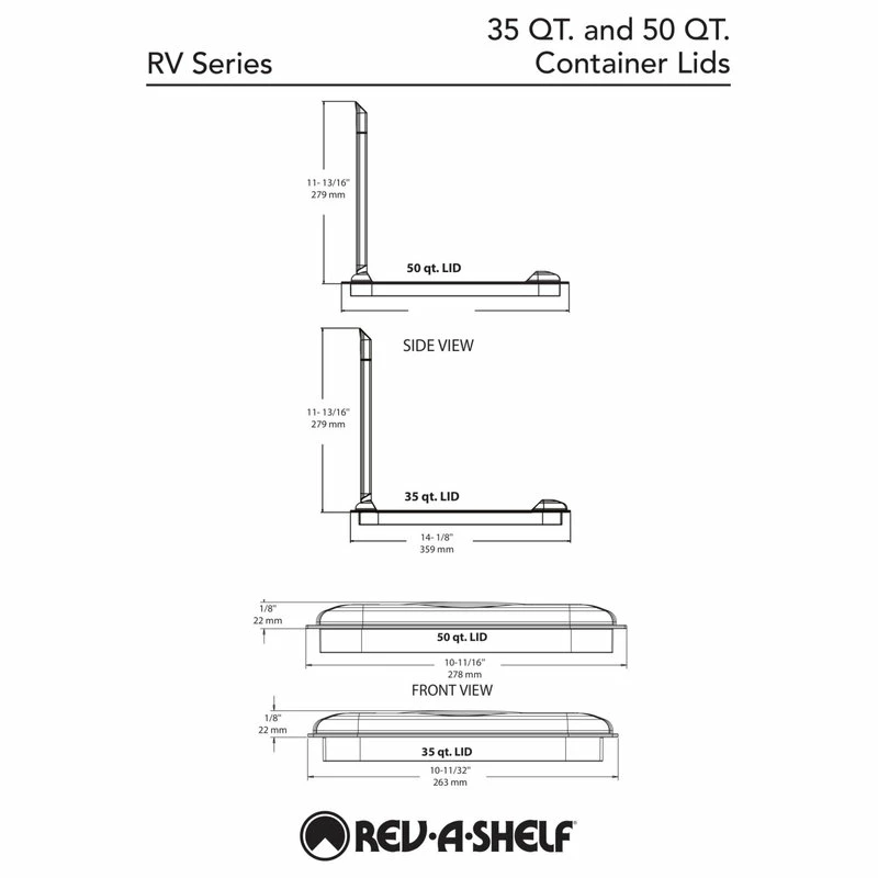 Rev-A-Shelf 35 Quart Lid Only, Blue - Image 2