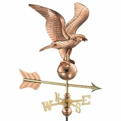 Good Directions, Inc. Polished Copper Eagle Weathervane, Garden Pole