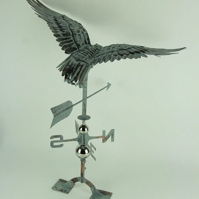 Zeckos Verdigris Patina Metal Flying Eagle Weather Vane With Roof Mount 5 Zeckos Verdigris Patina Metal Flying Eagle Weather Vane With Roof Mount - Image 3