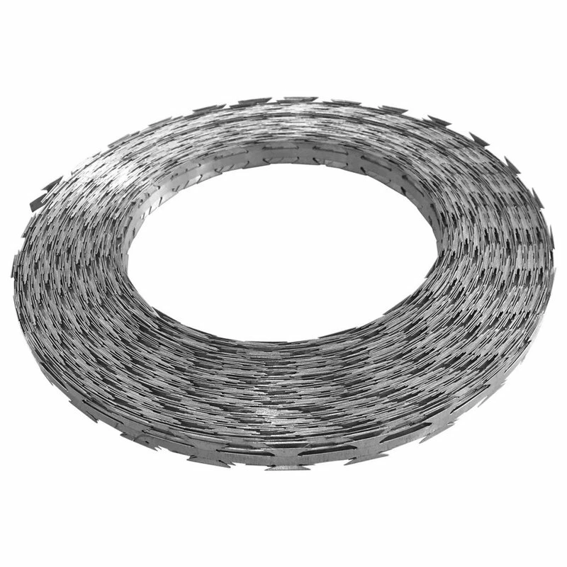 Vida XL International B.V. VidaXL BTO-22 NATO Razor Wire 328.1' Steel Coiled Fence Barbed Tape Fencing - Image 4