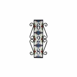 Fine Crafts & Imports Wrought Iron House Number Vertical Frame Mission 3