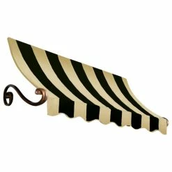 Awntech Corporation 6' Charleston Window Awning, 31" Hx24" D, Black And Tan