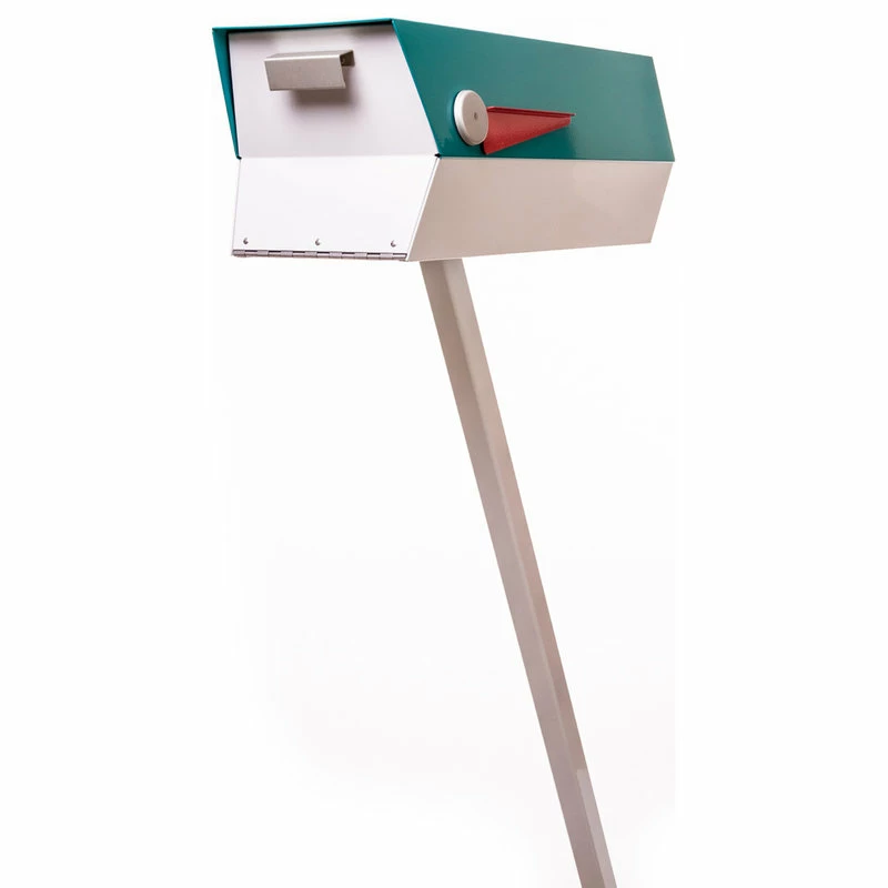 Modbox USA, Inc. ModboxUSA Mid-Century Modern Curbside Mailbox | Two Tone, Turquoise And White - Image 2