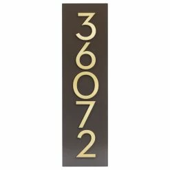 Modern Aspect Large Simply Sweet House Number Plaque (7"W X 26"H), Brown, With Numbers