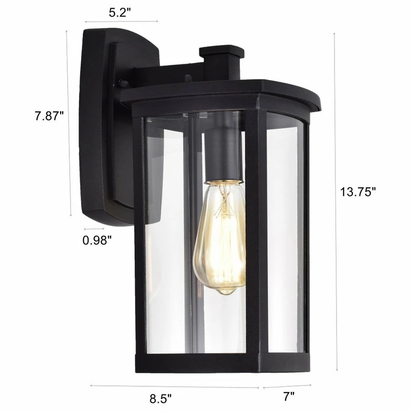 CHLOE Lighting, Inc. CHLOE Lighting QUILL Transitional 1-Light Textured Black Outdoor Wall Sconce - Image 10