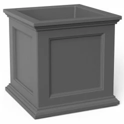 Mayne - Outdoor Products Of Distinction Mayne Fairfield 20x20" Square Traditional Plastic Planter In Graphite Gray