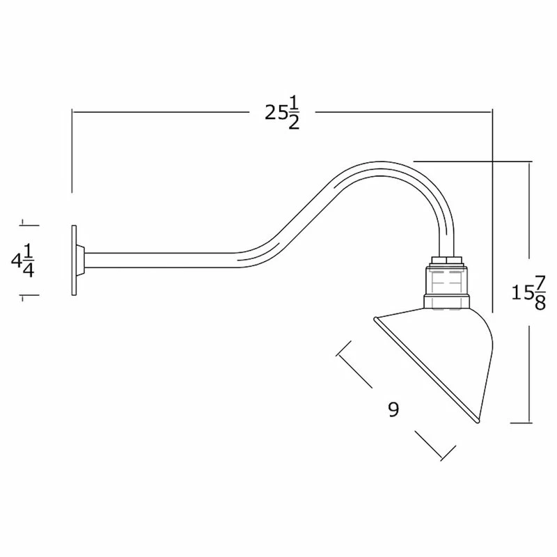 Steel Lighting Co. 9" Angled Steel Reflector, 23" Gooseneck Barn Light, Green, Standard - No Bulb - Image 2