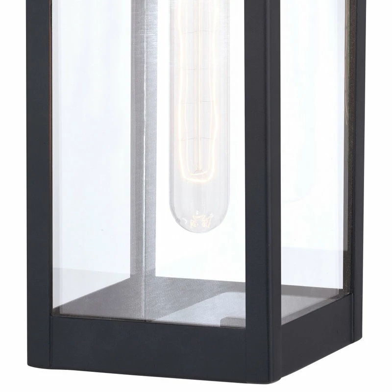 Vaxcel Kinzie 1 Light Dusk To Dawn Outdoor Wall Lantern Clear Glass, Textured Black, 5- - Image 4