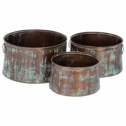 Brimfield & May Rustic Copper Metal Planter 26905