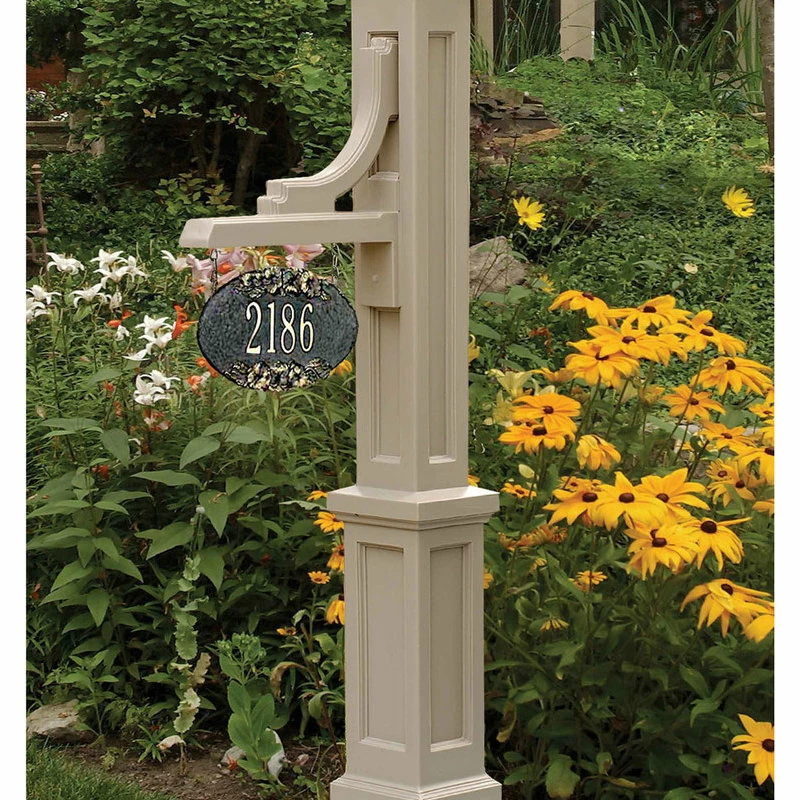 Mayne - Outdoor Products Of Distinction 24"W X 8"D X 56"H Woodhaven Sign Post, White - Image 4