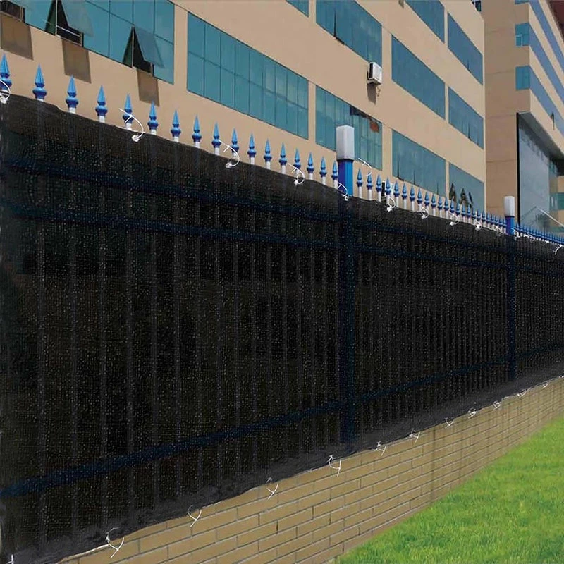 Yescom 6'x50' Fence Screen Cover Black Flat Fabric Slat Mesh Privacy Windscreen Garden - Image 2