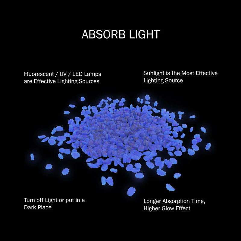 Pure Garden Garden Stones, 500 Count Glowing Pebbles, Blue - Image 4