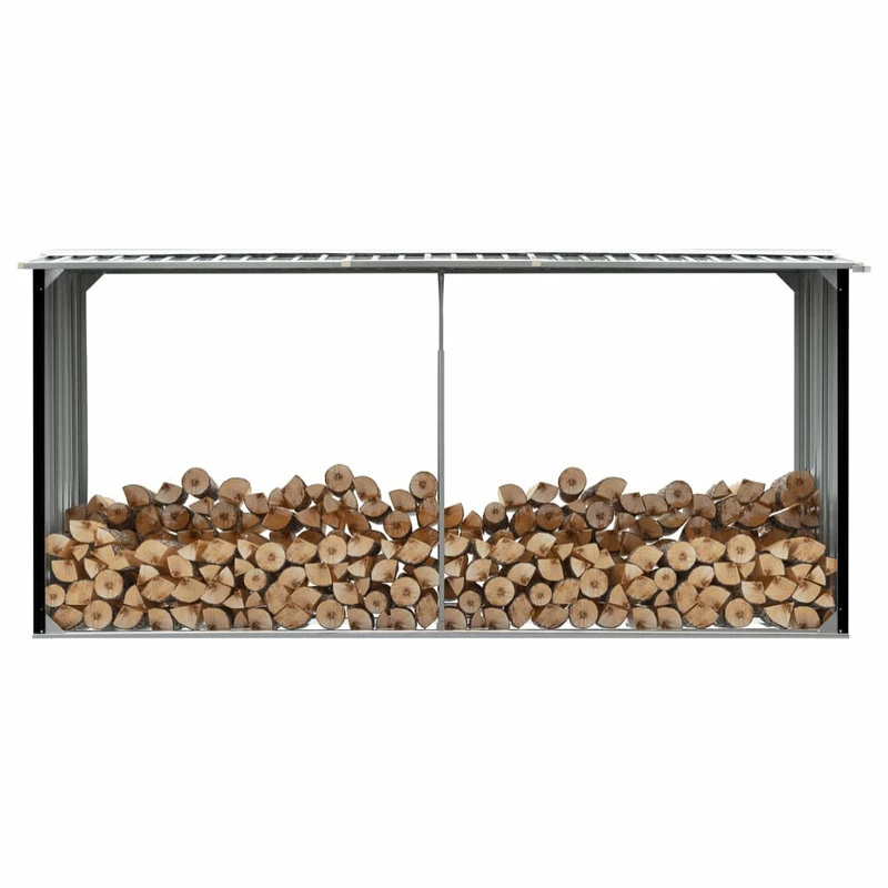Vida XL International B.V. VidaXL Garden Log Storage Shed Galvanized Steel Anthracite Firewood Outdoor 4 Vida XL International B.V. VidaXL Garden Log Storage Shed Galvanized Steel Anthracite Firewood Outdoor - Image 2