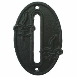 Lulu Decor Inc. Lulu Decor, Cast Iron House Number With Fleur De Lis Design, Vintage Black, 0