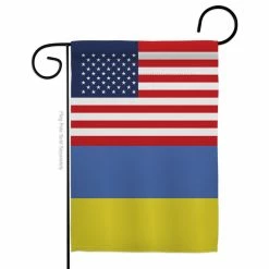 Americana Home & Garden Ukraine US Friendship Of The World Nationality Garden Flag