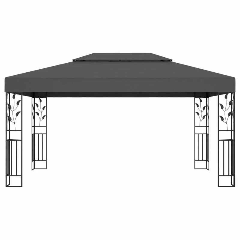 Vida XL International B.V. VidaXL Gazebo With Double Roof 9.8'x13.1' Anthracite Garden Outdoor Sunshade - Image 2